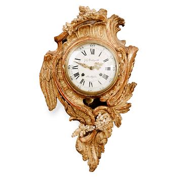 A Swedish Rococo 18th century wall clock.