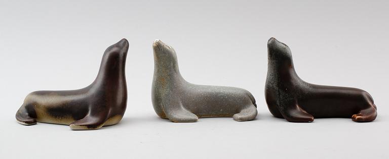 FIGURER, 5 delar, stengods, Gunnar Nylund, Rörstrand.