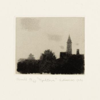 Gunnar Norrman, Drypoint engravings, 9, signed and numbered.