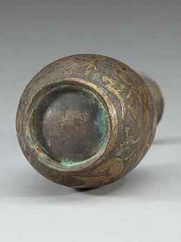 A partially gilt flask, Tang dynasty.