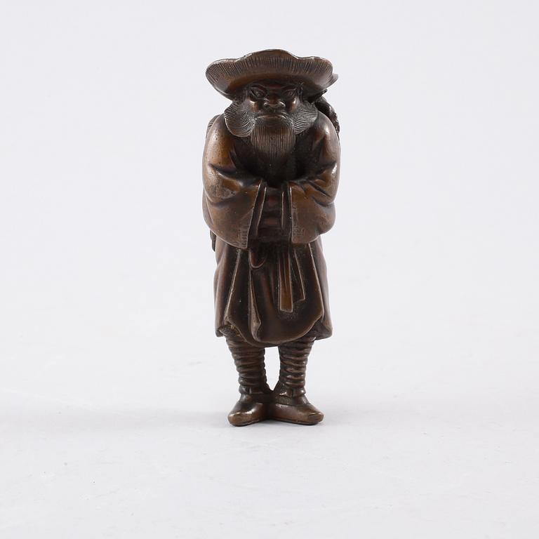 NETSUKE/OKIMONO, brons, Japan, Meiji (1868-1912).