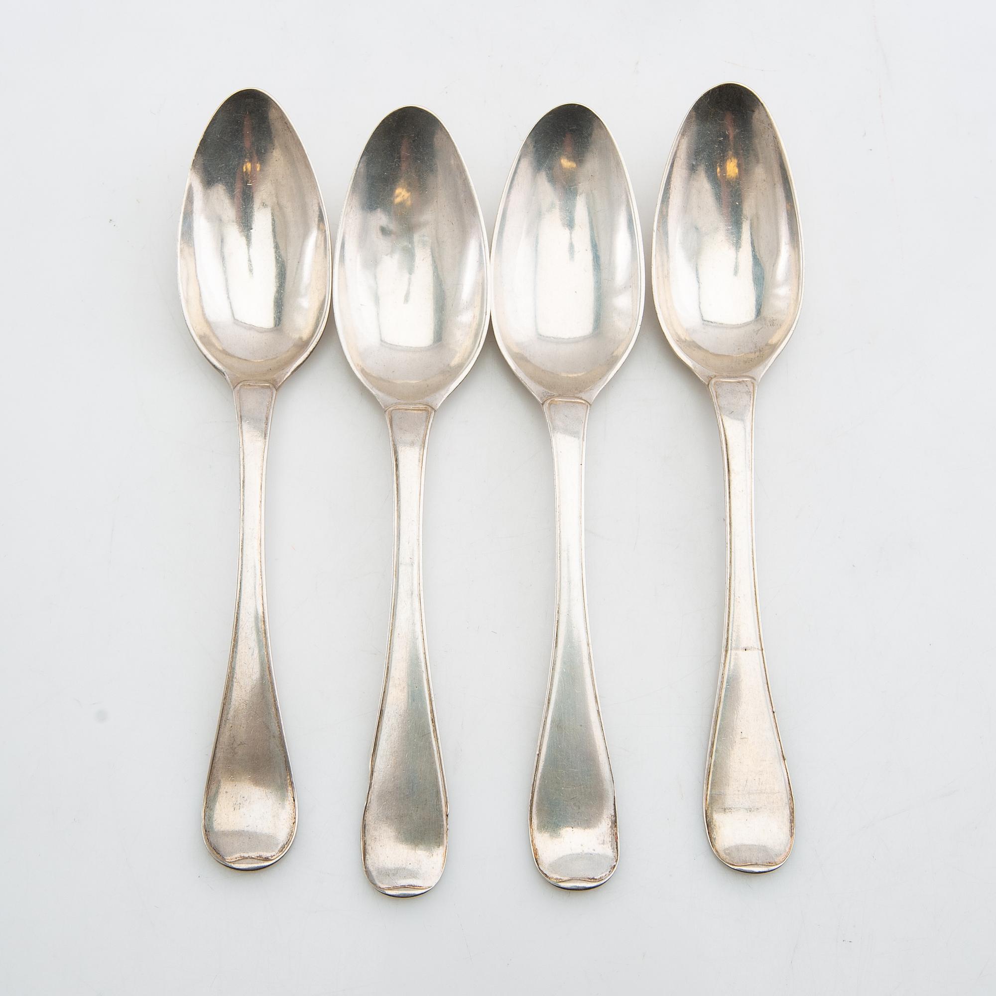 Table spoons, 4 pcs, silver, Gustaf Hamnqvist, Åmål, 1794.
