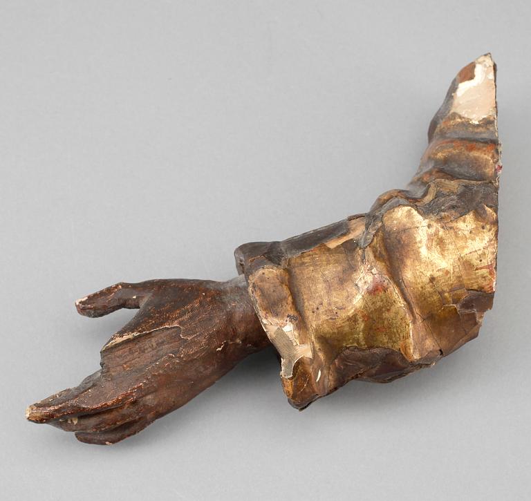 SKULPTUR, bemålat trä, omkring 1900.