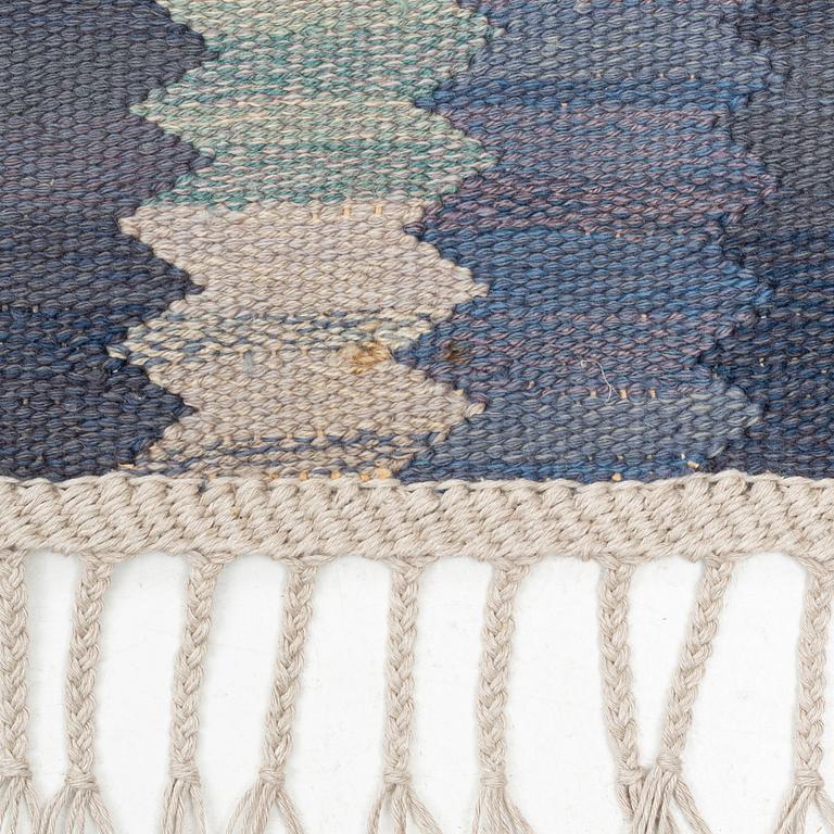 Barbro Nilsson, a carpet, "Nejlikan blå", flat weave, ca 315 x 272 cm, signed AB MMF BN.