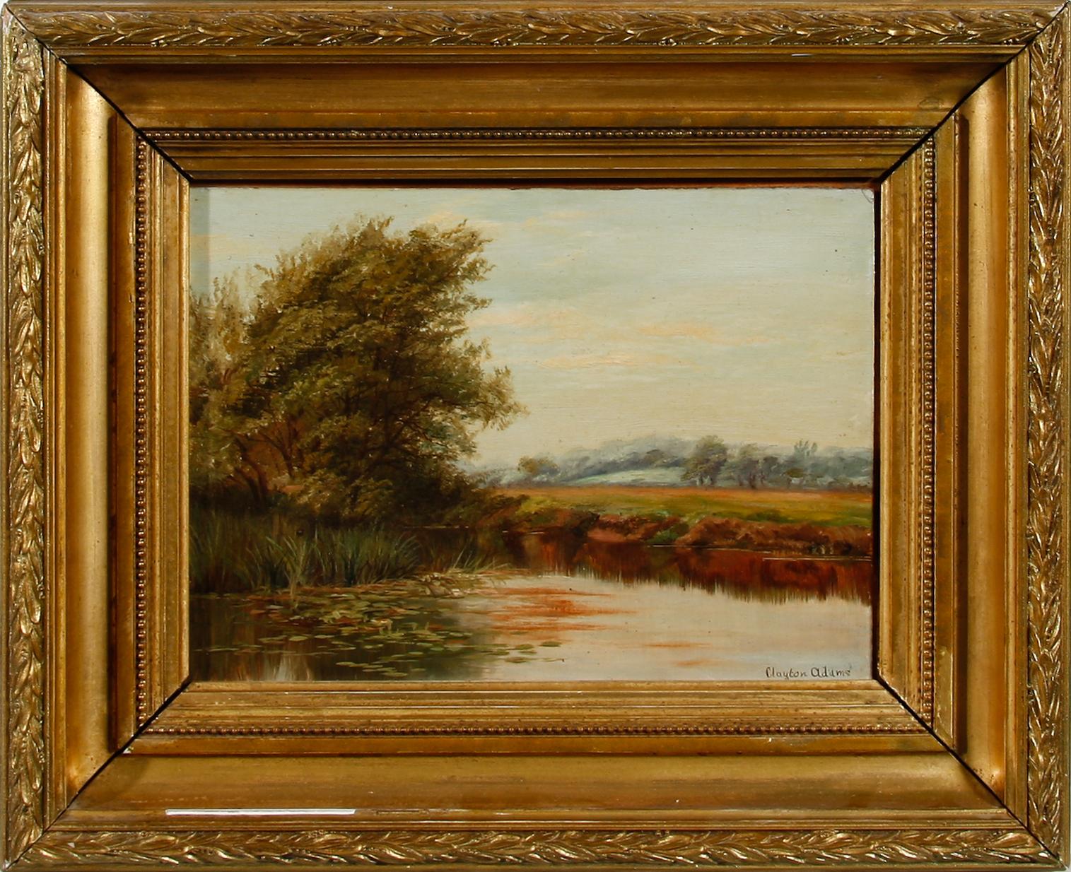 JOHN CLAYTON ADAMS, troligen, olja på pannå. Bär sign. Omkring 1900.