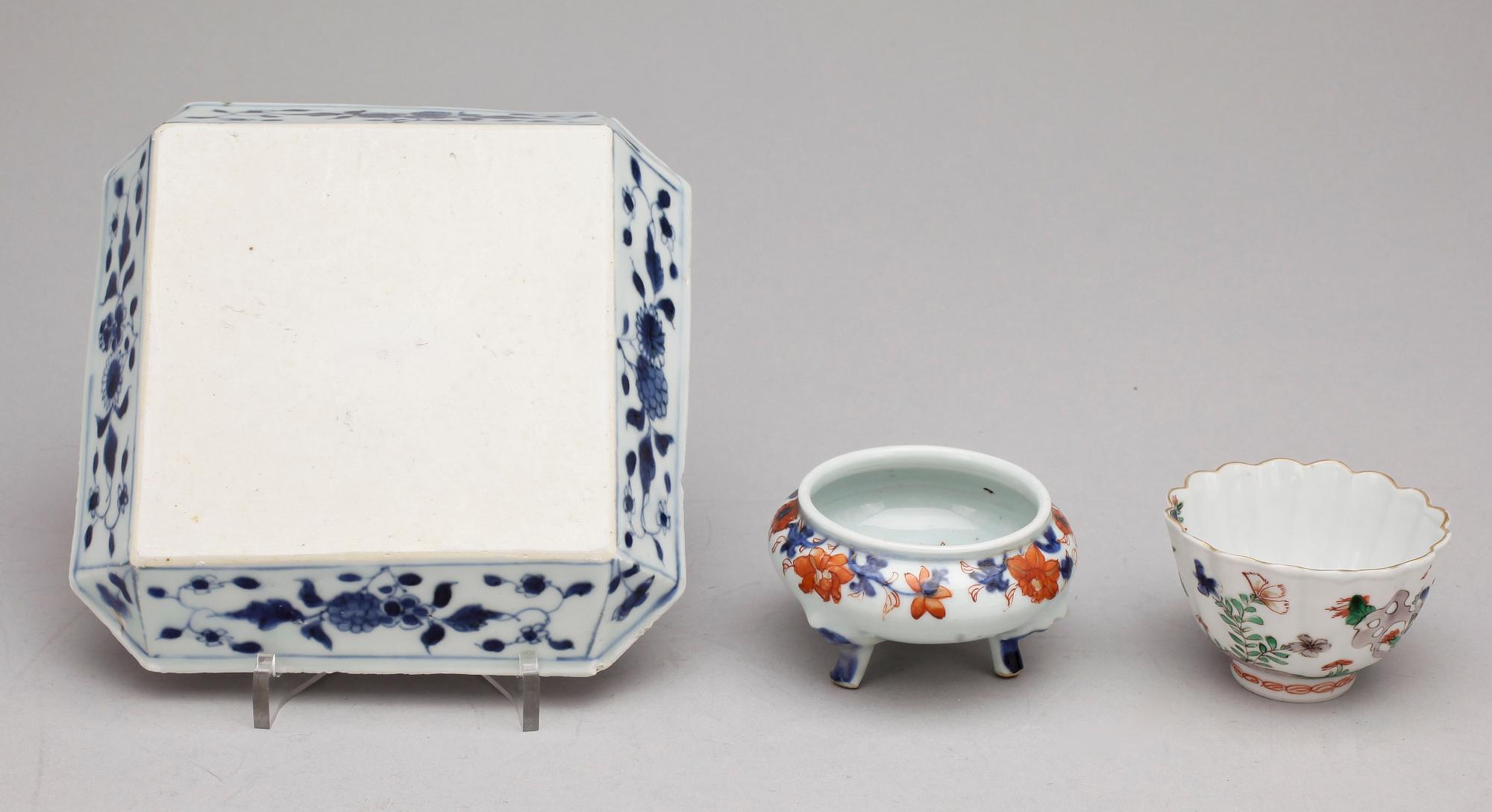 PARTI PORSLIN, 3 delar, Kina, 1700-tal.