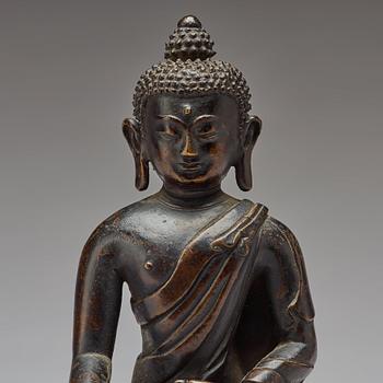 SHAKYAMUNDI BUDDHA, brons. Tibet, 1600-tal.