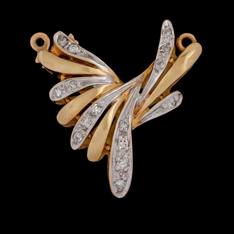 LÅS, 18k guld med åttkantslipade diamanter, utländska stämplar. Vikt 4 g.