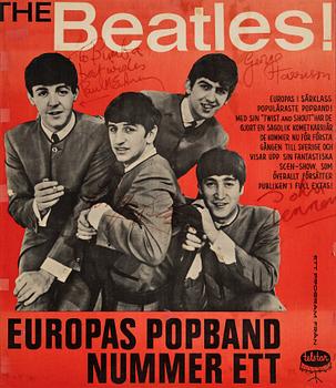 81. The Beatles, signed concert tour poster, Sweden, 1963.