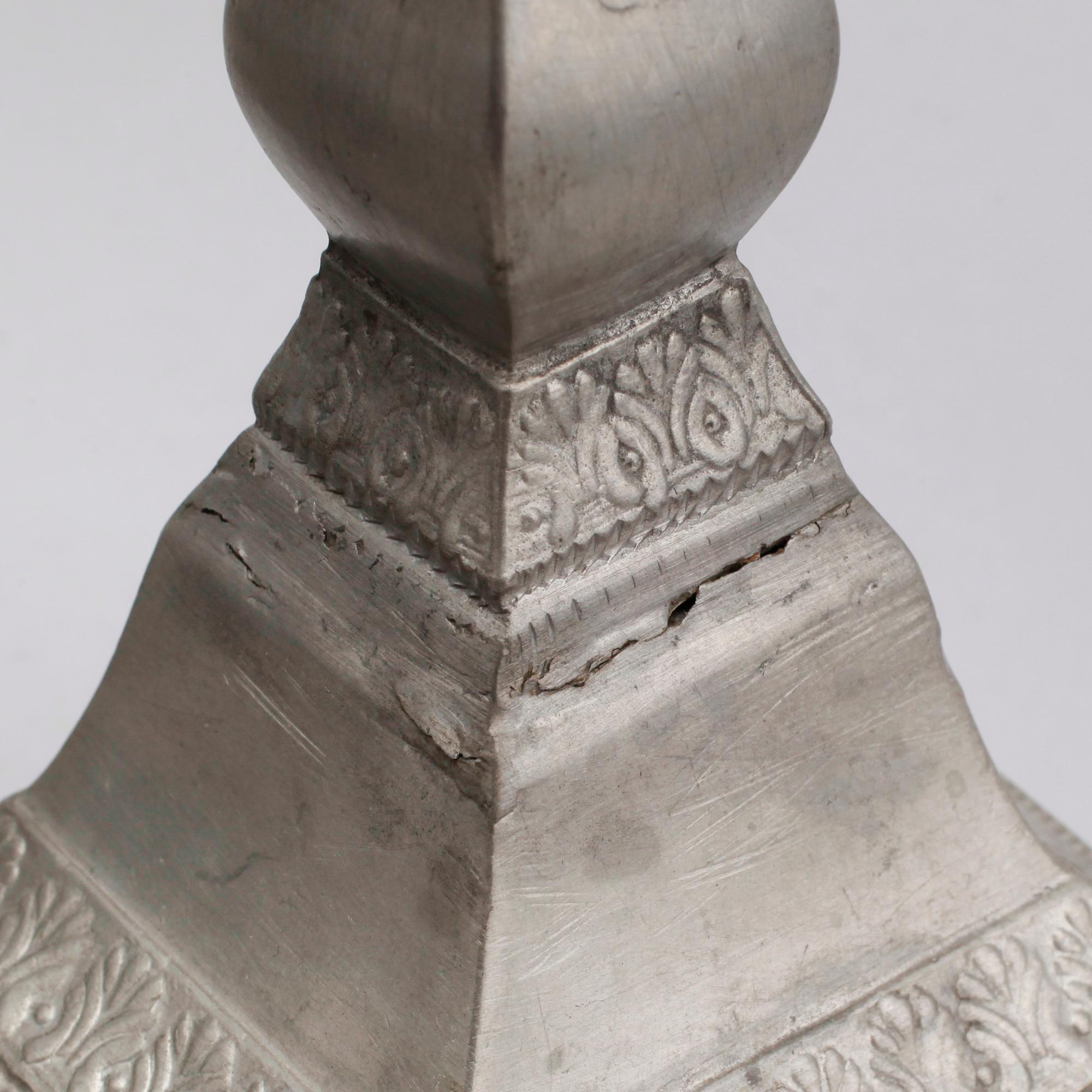 LJUSSTAKAR, 3 delar (2+1+1), tenn, 1700-/1800-tal.