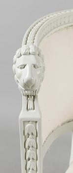 BALJFÅTÖLJER, 1 par, herrgårdstillverkning, empirestil, 1800-/1900-tal.