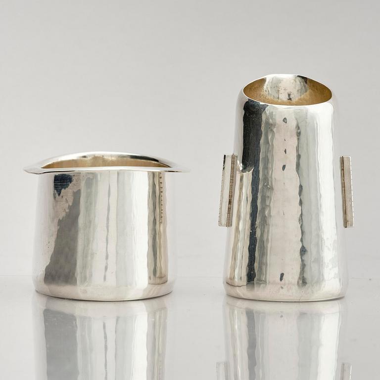 Ulf Trolle-Lindgren, a sterling silver three piece coffee set, Strömstad, Sweden 1967.