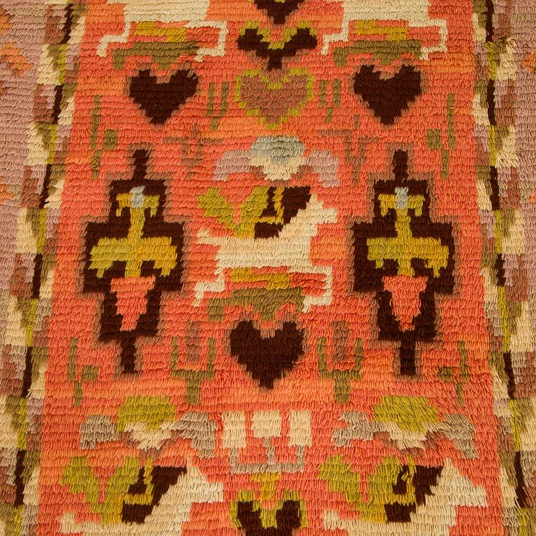 Impi Sotavalta, rya, modell för Finska Handarbetes Vänner. Ca 200 x 145 cm.