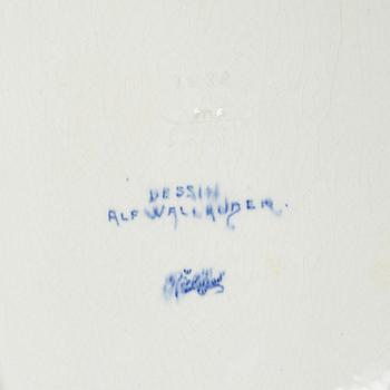 Alf Wallander, fish plates, 2 pcs, stoneware, Rörstrand, circa 1900.