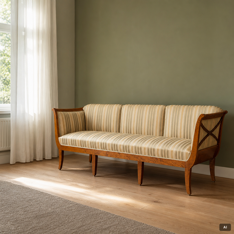 Carl Malmsten, a Swedish Grace sofa, Svenska Möbelfabrikerna, Bodafors, 1920s.