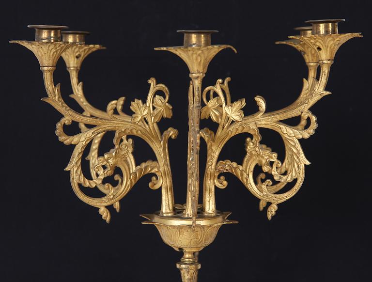 VÄGGAPPLIQUE, gulmetall, Frankrike, 1800-talets andra hälft.