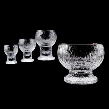 GLASSERVIS, 51 st, "Kekkerit" design Timo Sarpaneva, Iittala 1970/1980-tal.