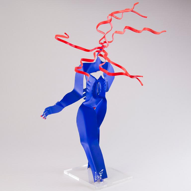 TIMO SOLIN, sculpture, painted metal, signed.
