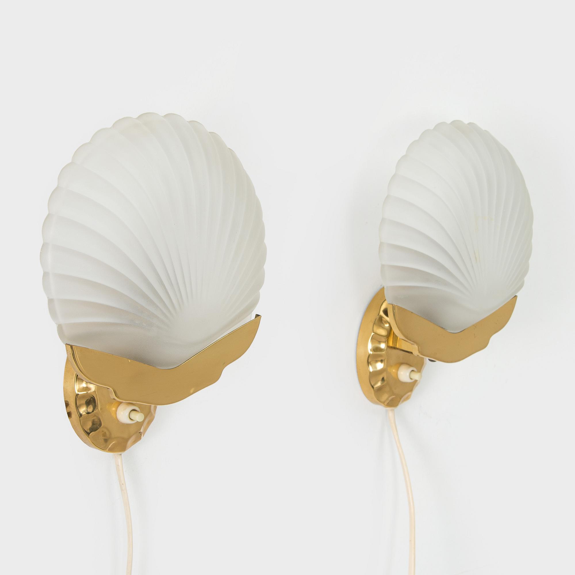 Vägglampor, ett par, Valinte, 1900-talets mitt.