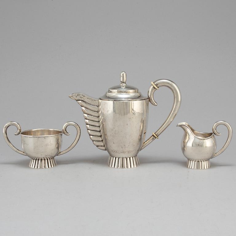A four piece 20th century Art Deco silver coffee service.
