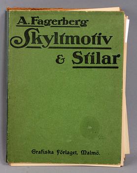 GRAFISKA BLAD, c:a 50 st, "Skyltmotiv & Stilar", A Fagerberg.