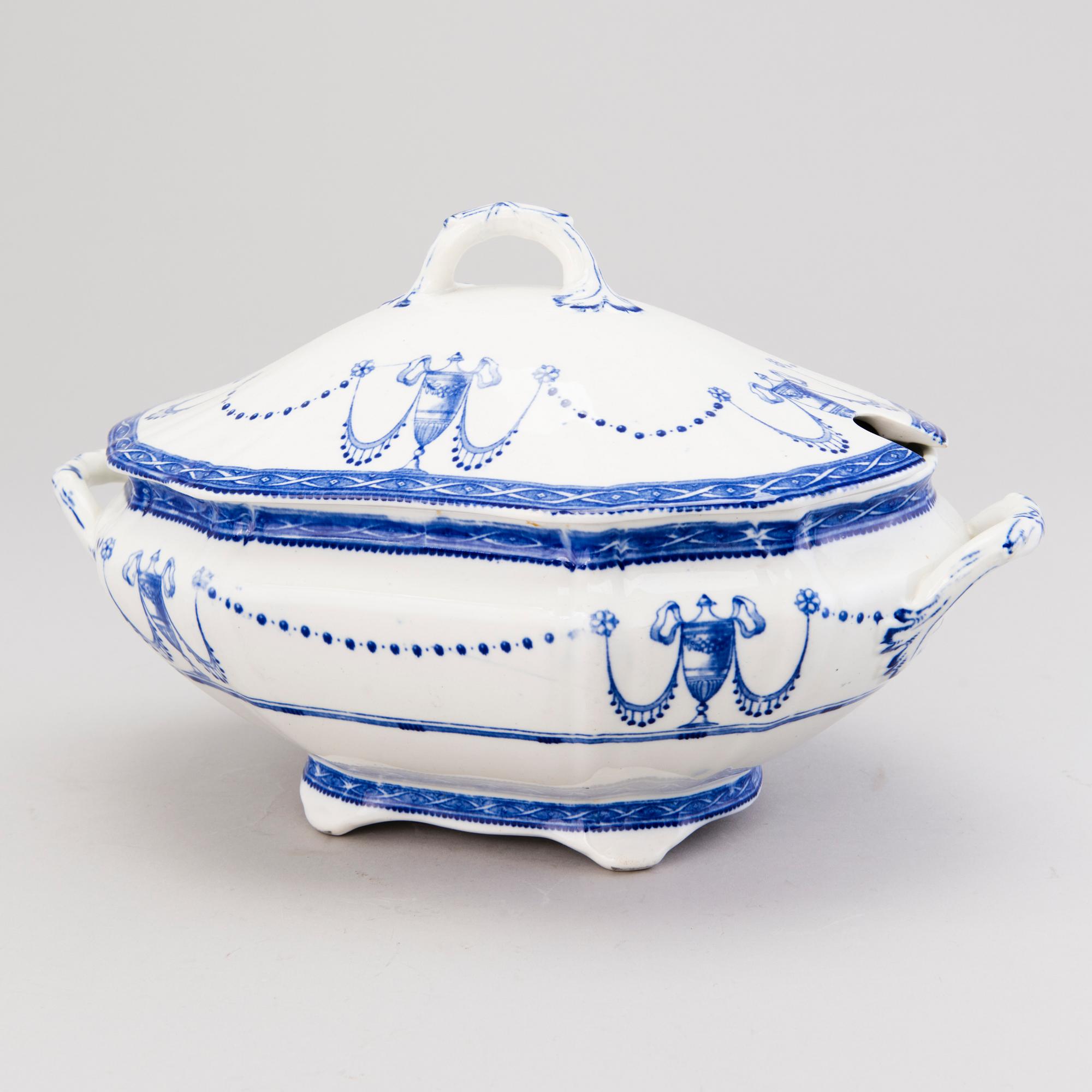 MATSERVIS, 70 delar, flintgods, "Deva", Minton, England 1800-talets slut.