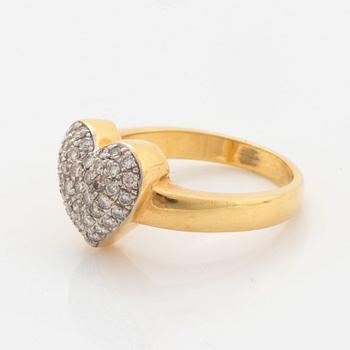 Heart shaped brilliant-cut diamond ring.
