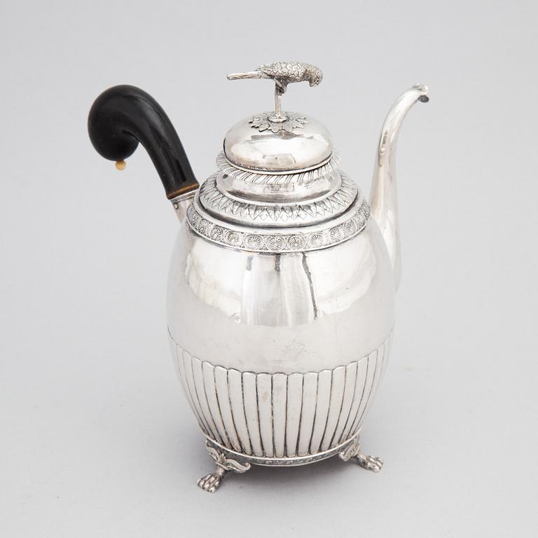 A Swedish Empire Silver Coffee Pot, mark of AF Hellman, Uppsala 1831.