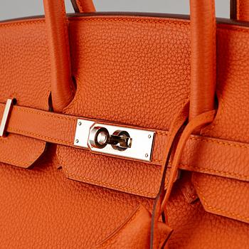 HERMÈS, Orange feu togo leather 'Birkin 35', 2015.