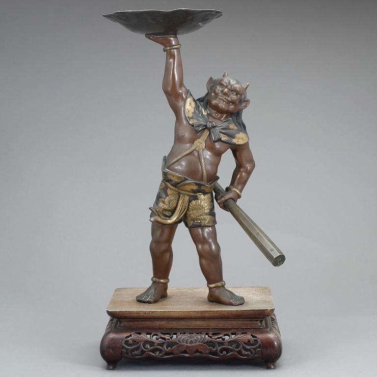 FIGURIN, patinerad metall, Japan, 1900-tal.
