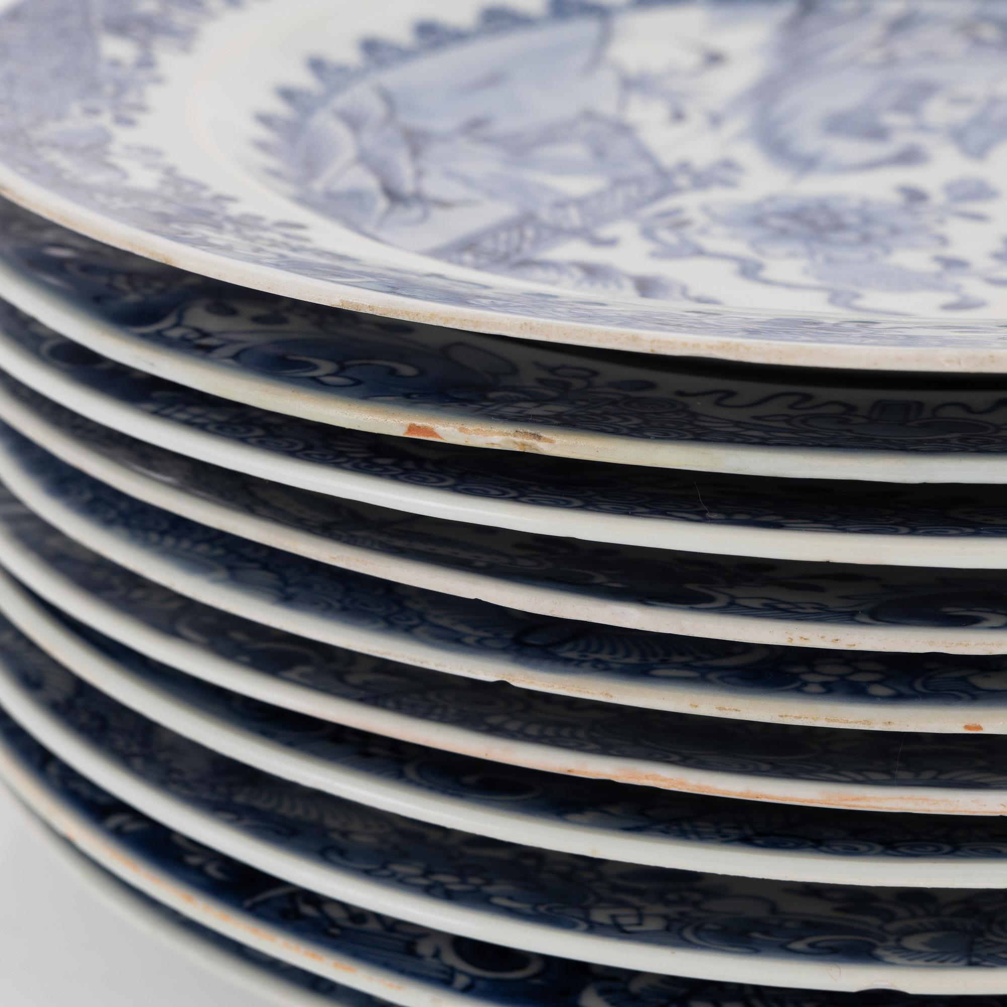 A group of 16 plates, Qing dynasty, Qianlong,  (1736-95).