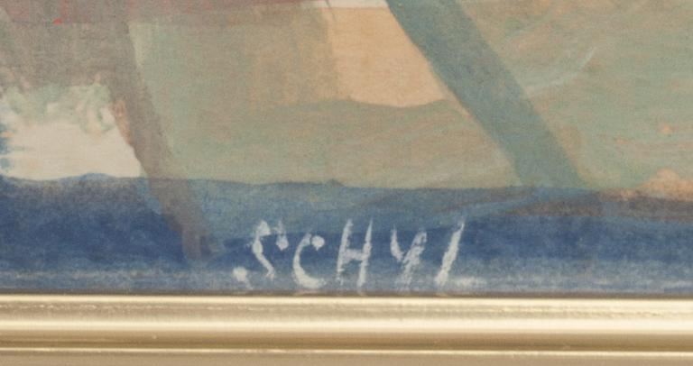 JULES SCHYL, gouache, signerad.