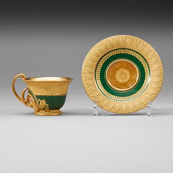 A Russian cup with saucer, Emprie, first half of 19th Century.