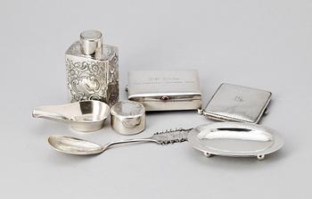 PARTI SILVER, 7 delar. 1800/1900-tal. Vikt ca 573 g.