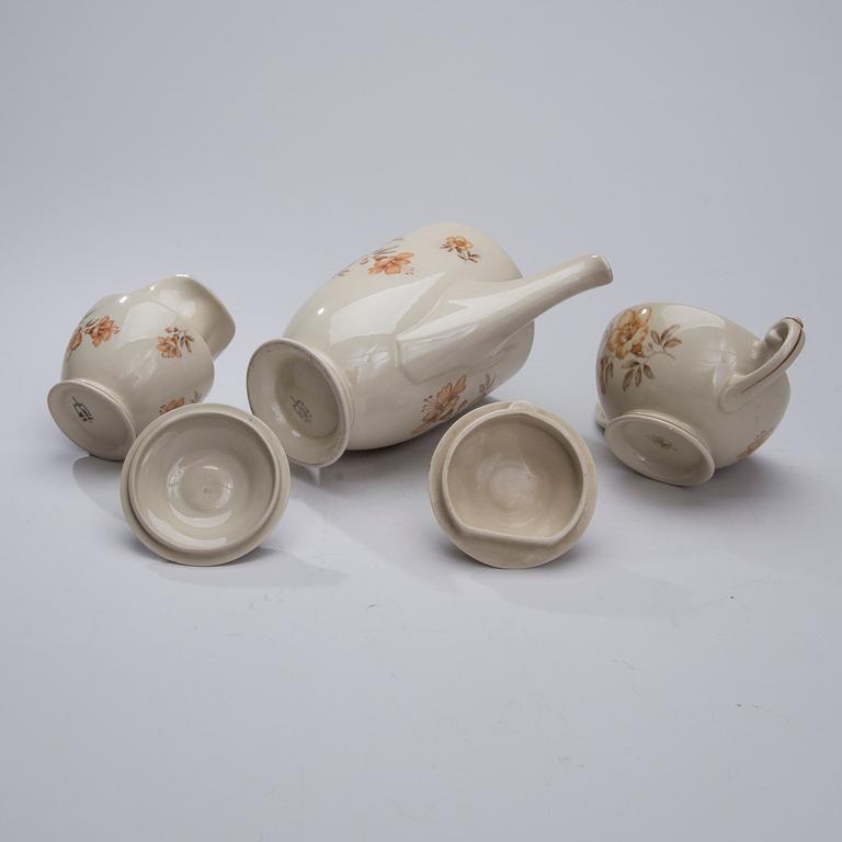 KAHVIASTIASTO, 22 osaa, posliinia, "Myrna", Arabia 1937-49.