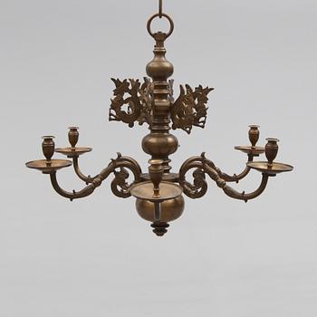 LJUSKRONA, mässing, 1900-tal. Höjd ca 70 cm.