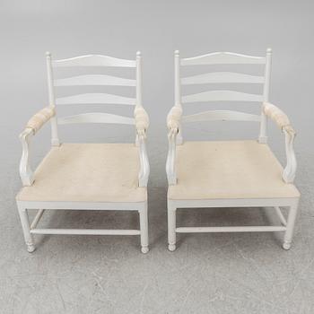 Armchairs a pair, Gustavian style, so-called Gripsholm chairs, 20th century.