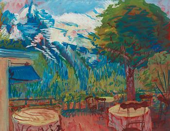 524. Sigrid Hjertén, Terrace in southern landscape.