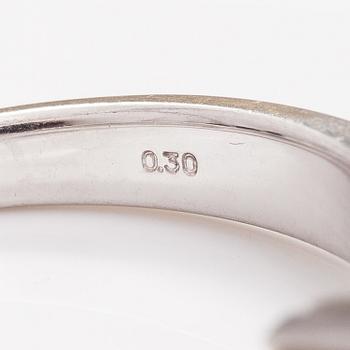 A 14K white gold ring with a diamond ca. 0.30 ct. Marked Chanti.