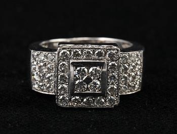 RING, briljantslipade diamanter, 2.0 ct ca F-G (Top Wesselton)/VS.
