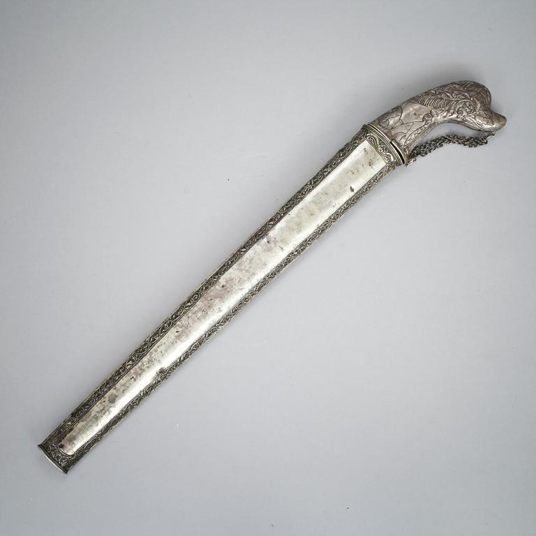 KNIV, silver, Indonesien, 1800/1900-tal.