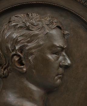 A gesso portrait medallion after J. T Sergel (1740-1814), first part 18th century.