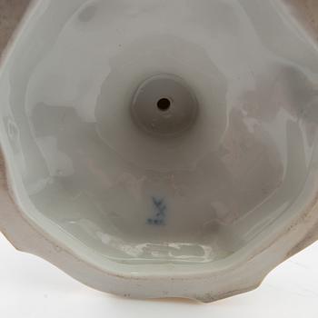 Candle holder/Lamp base Rococo style porcelain first half of the 20th century.