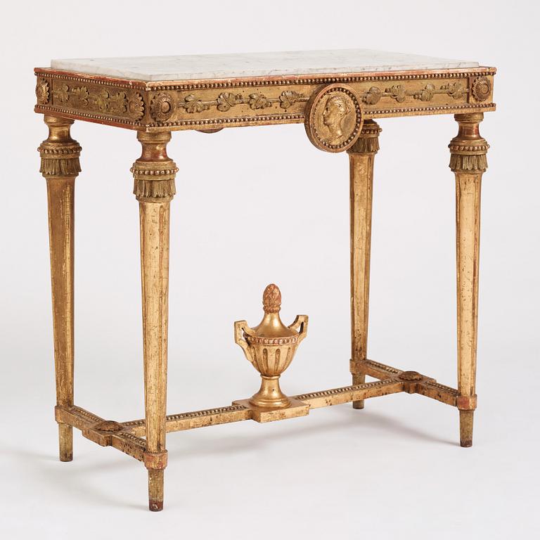 A Gustavian console table, late 18th Century.