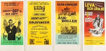 Filmaffischer 4 st James Bond.
