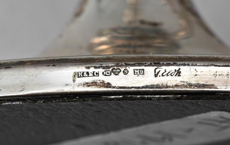 LJUSSTAKAR, 3 par, silver, bl a Tenn & Silver AB, Frölunda 1955. Tot vikt 171g.