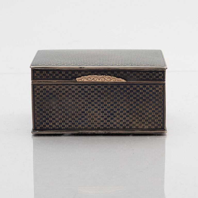 A Russian silver box, assay master Nicholai Bubrovin, Moscow 1831.