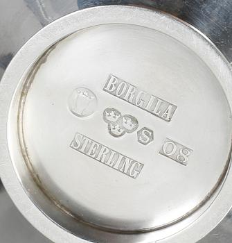 PARTI SILVER, 13 del, bland annat fat samt bägare, Borgila, Stockholm, 1940-tal. Vikt 335 gram.