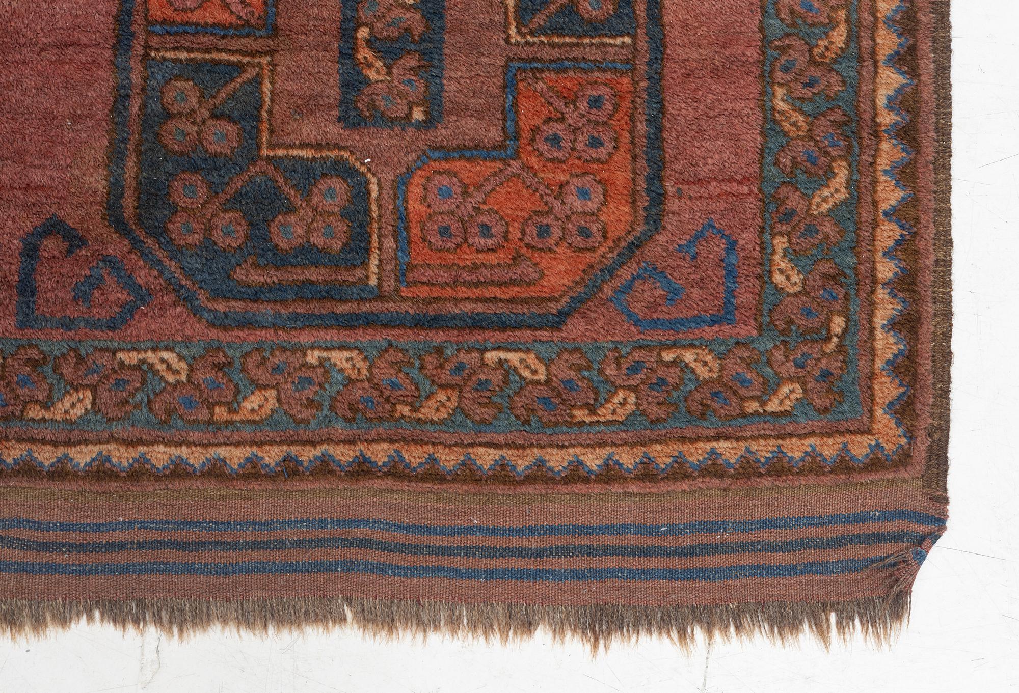 An antique Ersari, c. 237 (+7cm flat weave) x 158 cm.