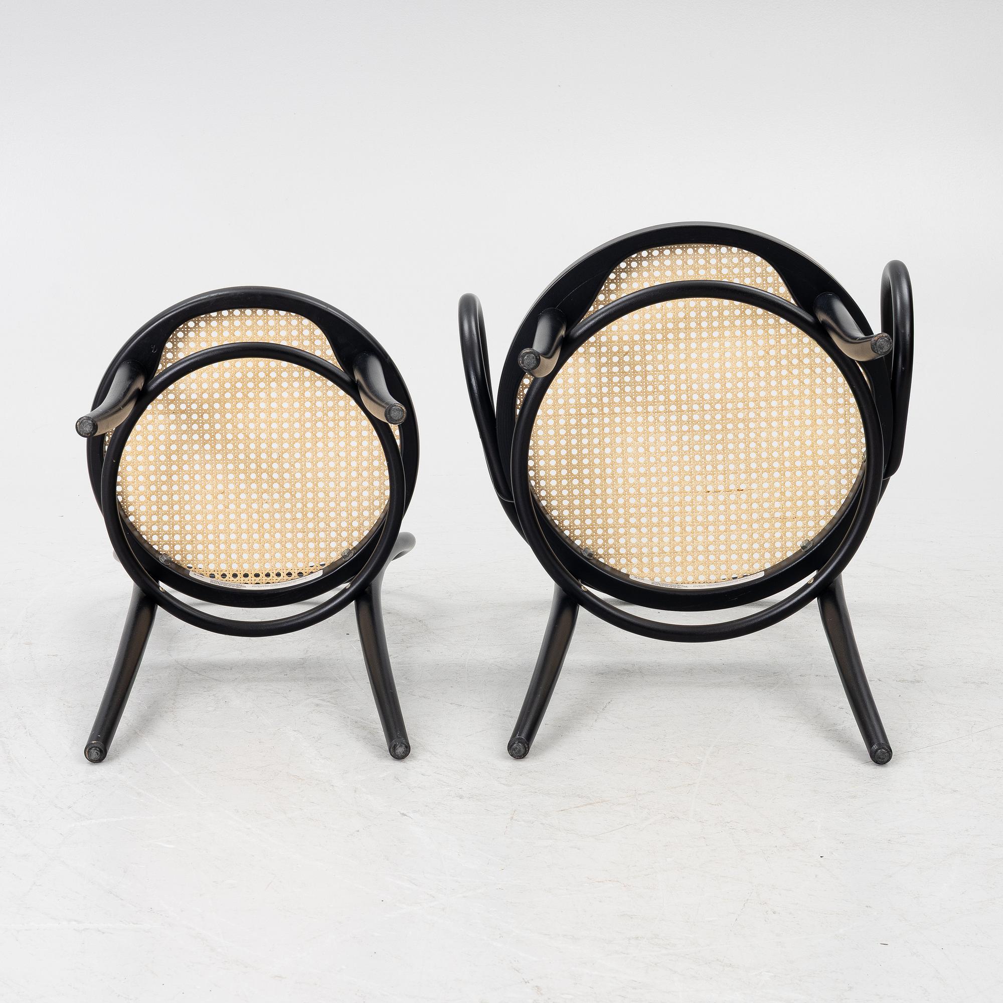 Michael Thonet, stolar, 6 st modell 18, karmstolar 2 st modell 30,  Ton.